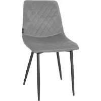 CLP Silla de comedor Telde, tapizada en terciopelo, con asiento acolchado, estructura de metal. Tapicería de terciopelo de alta calidad, color: gris