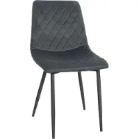 CLP Silla de comedor Telde, tapizada en terciopelo. Asiento acolchado. Estructura de metal. Tapicería de terciopelo de alta calidad, color: gris oscuro