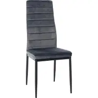 CLP Silla de comedor Mayfair I, silla de cocina con estructura de cuatro patas, color: gris, material: terciopelo