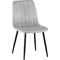 CLP Silla de comedor Dijon, tapizada, con costuras decorativas y protectores para el suelo, cómoda silla acolchada para comedor y cocina, resistente hasta 150 kg, color: gris, material: terciopelo