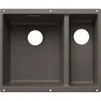 BLANCO SUBLINE 340/160-U para componentes de color. Fregadero empotrado SILGRANIT, color gris volcánico, a partir de 60 cm, sin sistema de desagüe automático.