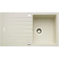 NABER Fregadero ANGOLA 100 en color magnolia, con grifo giratorio cromado / Fregadero encimera / Ancho del mueble: 45 cm