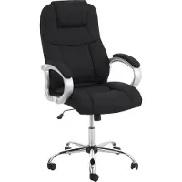 CLP Silla de oficina ergonómica BIG Apoll, con altura ajustable, giratoria, con reposabrazos y mecanismo de inclinación, capacidad de carga de 150 kg, tapizada en cuero sintético, color: negro