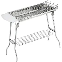 Herzberg HG-8112: Parrilla para barbacoa con bolsa de transporte