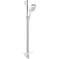 GROHE Juego de ducha Rainshower SmartActive 130 Cube, con barra de ducha, 3 tipos de chorro, barra de ducha de 90 cm