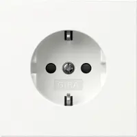 Gira 445370: Enchufe SCHUKO, modelo SH, placa de superficie, color blanco puro