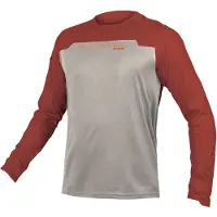 Endura - MT500 Burner Trikot Langarm - Maillot de ciclismo size XL, blanco/rojo