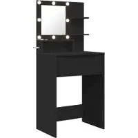 vidaXL Mesa de tocador para dormitorio, color negro, 60 x 39,5 x 135 cm