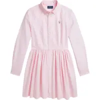 Ralph Lauren para niña. 313934179001 Vestido camisero de oxford de algodón rosa (7años= 130/134cm), Casual, Manga larga, moda infantil,