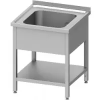 Stalgast Lavabo de acero inoxidable con base de 700x700x850 mm, con un lavamanos con reborde y soldaduras