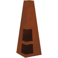vidaXL Estufa de exterior con aspecto rústico, 50 x 50 x 100 cm, acero resistente a la intemperie
