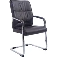 CLP Silla de visita giratoria XXL Anubis I. Silla estable y fácil de limpiar, con revestimiento de cuero sintético y protectores para el suelo. Capacidad de carga: 260 kg. Color: marrón