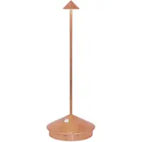 Zafferano Lámpara de mesa LED Pina Pro, lámina de cobre, recargable y regulable, inalámbrica, azafrán, 2200-2700-3000 K