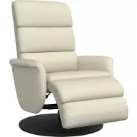 Syfax Sillón reclinable con reposapiés cuero sintético color crema