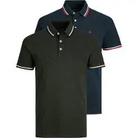 Jack & Jones Camiseta 'JJEPaulos' navy / verde oscuro / rojo sangre / blanco