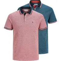 Jack & Jones Camiseta 'JJEPaulos' azul oscuro / rojo claro / negro / blanco
