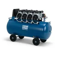 HBM compresor de aire sin aceite silencioso, 200 litros, 8 bar, 4 CV