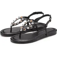 LASCANA Sandalias con hebilla negro