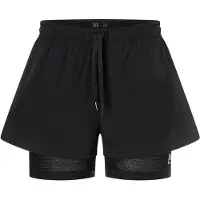 Super.natural - Women's Double Layer Shorts - Pantalones cortos size L, negro