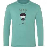 Super.natural - Kid's Wood Craftine L/S - Camiseta de merino size 128, turquesa