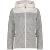 CMP - Women's Jacquard Knit Jacket Fix Hood - Forro polar size 34, gris