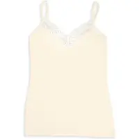 Engel - Women's Top with Lace - Ropa interior de seda size 46/48, blanco