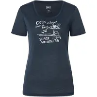 Super.natural - Women's Cote D'Azur Tee - Camiseta de merino size L, azul/blanco