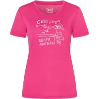 Super.natural - Women's Cote D'Azur Tee - Camiseta de merino size M, rosa/blanco