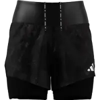 Adidas - Women's Adi365 Spray Dye 2in1 Shorts - Pantalones cortos de running size XS, negro/gris