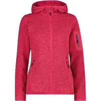 CMP - Women's Jacket Fix Hood Jacquard Knitted 3H19826 - Forro polar size 34, rojo