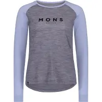 Mons Royale - Ropa de senderismo mujer - Icon Merino Raglan LS W Grey Heather/Skyline para Mujer de Lana - Talla S - Púrpura