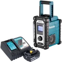 Makita Radio de obra con batería DMR 116 RM1 14,4 - 18 V AM FM AUX + 1 batería de 4,0 Ah + cargador