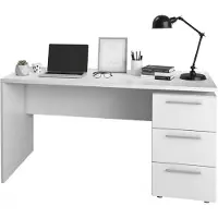 Dmora Alimet - Escritorio, 138x60x74h cm Blanco, 2 cajones