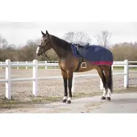 Ekkia EQUITHÈME TYREX 1200 D, manta para proteger los riñones, con forro de polar, color: azul/negro, tamaño: 125 cm
