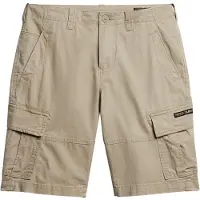 Superdry para hombre. M7110300A Pantalones cortos cargo de algodón orgánico Core (28), Beige, Casual, Sostenible, outlet 2026.