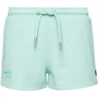 Superdry para mujer. W7110388A Pantalones cortos de punto con el logotipo Vintage bordado verde (XL), Casual, Algodón, Sostenible,
