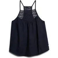 Superdry para mujer. W6011860A Camiseta de tirantes de encaje marino (XS), Casual, Viscosa, Sin mangas / Tirantes, outlet 2026.