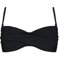 Barts - Women's Solid Twisted Bandeau - Parte superior de bikini size 42, negro