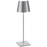 Zafferano Lámpara de mesa LED Poldina Pro Silver Leaf, recargable y regulable, con una autonomía de hasta 12 horas.