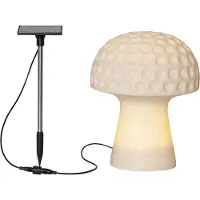Star Trading Lámpara LED solar Sandy, 24 cm, blanca, plástico, forma de seta