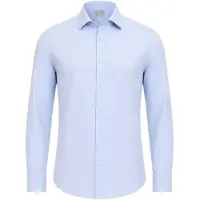 Michael Kors Camisa de negocios 'COTTON LINEN SLIM SHIRT' azul claro
