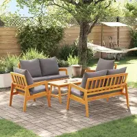 Prolenta Maison Exclusive - Juego de mesa bistró para 5 personas, color marrón, madera maciza de acacia