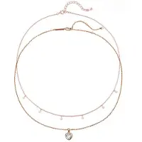 Hey Happiness Cadena 'Crystal Heart' oro rosa