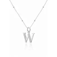 Hey Happiness Cadena 'Letter W' plata
