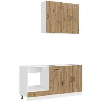 vidaXL Módulo de cocina KALMAR, 5 piezas, material de madera con aspecto de roble artesanal