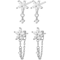 Hey Happiness Pendientes 'Daisy Glow' plata