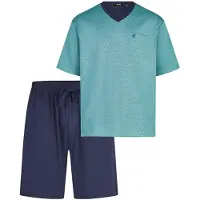 Hajo Pijama corto 'Klima Light' turquesa / azul oscuro