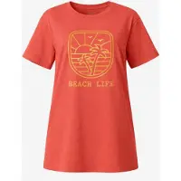 LEAFLETIC Camiseta 'Women’s Short Sleeve Crew Neck T-shirt' rojo anaranjado