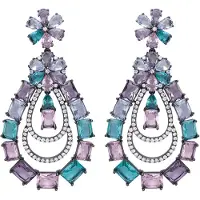 Avant Garde Pendientes 'Rosalindasa' verde oscuro