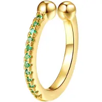 Hey Happiness Pendientes 'Green Cuff' oro